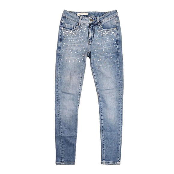 Pilcro and the Letterpress Denim - Anthropologie Pilcro & the Letterpress Jeans Womens 27 Script‎ Pearl Embellished